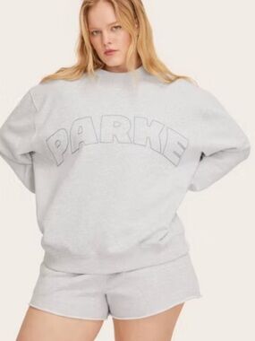 💗 Parke x Target Women's Mockneck Pullover Sweatshirt Heather Gray Size L/XL